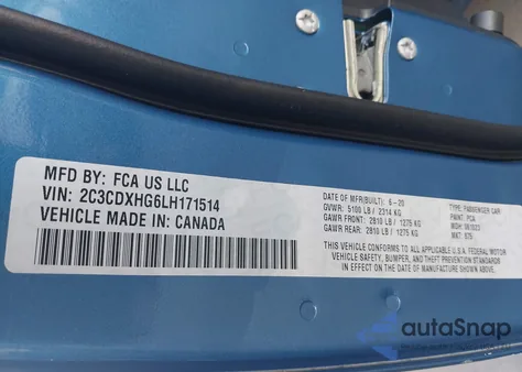 2020 Dodge Charger Gt Rwd from USA, damaged, VIN 2C3CDXHG6LH171514